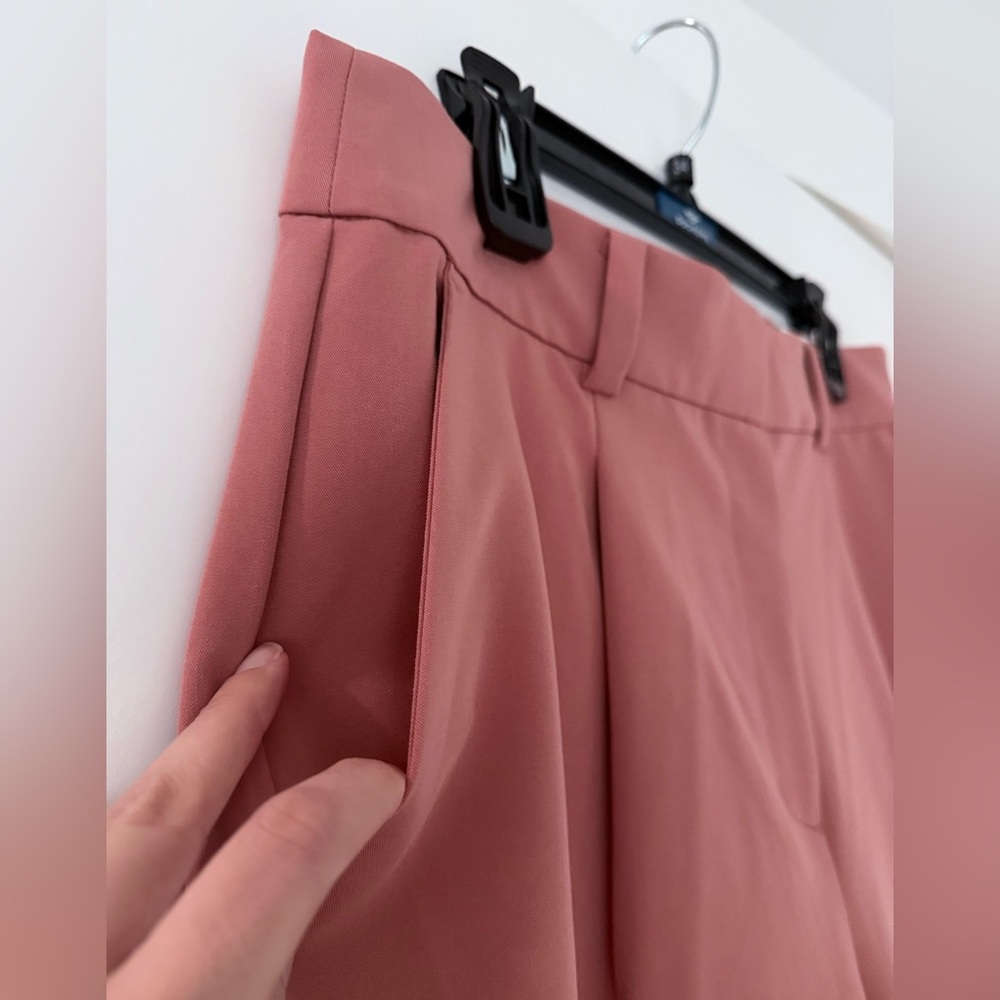 Loft Pink High Rise Wide Leg Trousers, Size 12 NWT - Picture 4 of 7